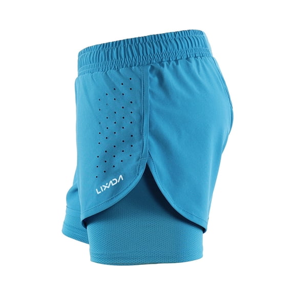 Women Women 2 In 1 Running Shorts Quick Drying Breathable Active Training Exercise Jogging Cycling Shorts With Longer Liner