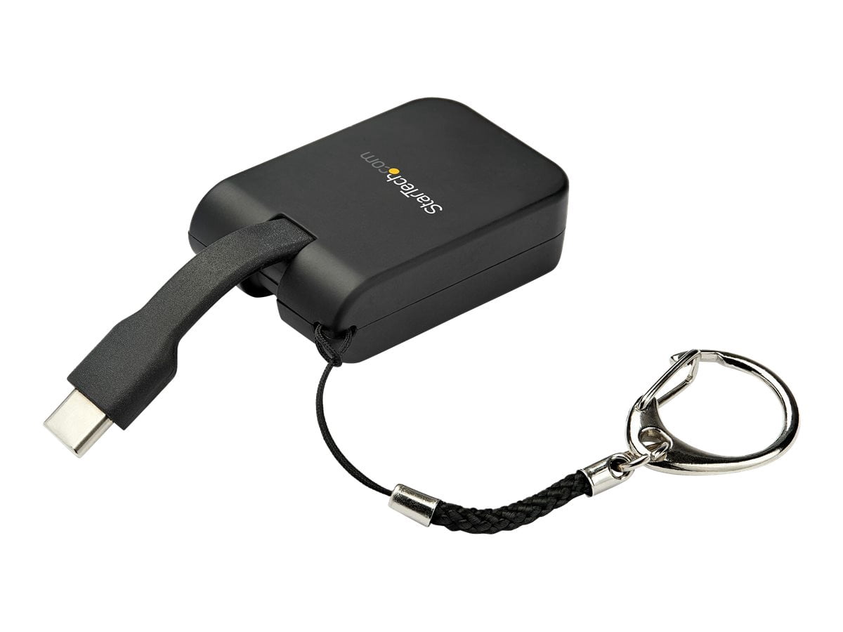 StarTech.com Portable USB C to HDMI Adapter - Quick-Connect Keychain - 4K 30 - Built-In Flex Cable - USB Type C Video Converter (CDP2HDFC)