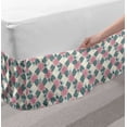thumbnail image 2 of Floral Bed Skirt, Digital Whimsical Flowers and Spirals Repeating Dashes Pattern, Elastic Bedskirt Dust Ruffle Wrap Around for Bedding Decor, 4 Sizes, Cadet Blue Pale Pink, by Ambesonne, 2 of 2
