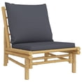 thumbnail image 3 of vidaXL 4 Piece Garden Lounge Set with Dark Grey Cushions Bamboo, 3 of 5