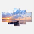 thumbnail image 2 of Small Fishermen Boat at Sunset - Modern Seashore Canvas Art, 2 of 3