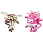 Super Wings Transform-a-Bots 2 Pack | 2" Scale | Classic Dizzy & Classic Bello