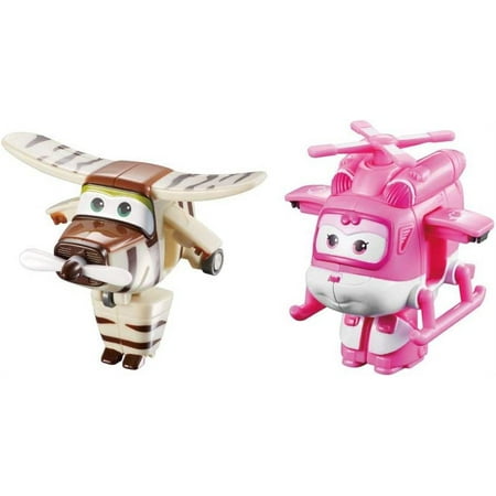 Super Wings Transform-a-Bots 2 Pack | 2" Scale | Classic Dizzy & Classic Bello