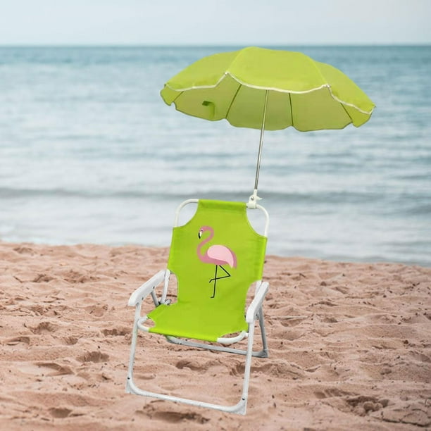 Silla de Camping para niños Shamjiam Silla Plegable con Sombrilla Oxford para Acampar Flamenco