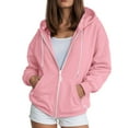thumbnail image 2 of UAYOTSE Womens Zip Up Hoodies Casual Long Sleeve Oversized Sweatshirts Y2K Fall Fashion Jackets with Pockets(G308-Pink,XL), 2 of 9