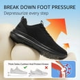 thumbnail image 3 of TEAHOO X STQ Wide Toe Box Walking Shoes Women Extra Wide Width Tennis Sneakers Comfortable Mesh Arch Support Running Athletic Shoe for Orthopedic Plantar Fasciitis Diabetic Bunions All Black 8, 3 of 7