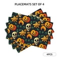thumbnail image 3 of Placemats Set of 4, Halloween Skull Place mats for Dining Table Indoor/Outdoor, Cute Heat Resistant Washable Table Mats(18" x 12"), 3 of 8