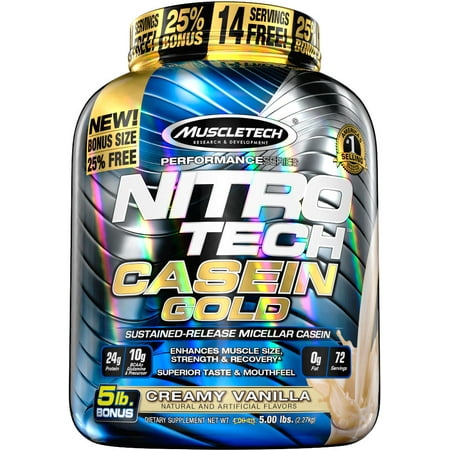 MuscleTech Nitro-Tech Casein Gold - 5lbs Creamy Vanilla (Extended Release
