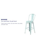thumbnail image 5 of Flash Furniture Commercial Grade 30" High Distressed Green-Blue Metal Indoor-Outdoor Barstool with Back, 5 of 13