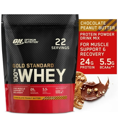 Optimum Nutrition Gold Standard 100% Whey Protein Powder, Chocolate Peanut Butter, 22 Servings