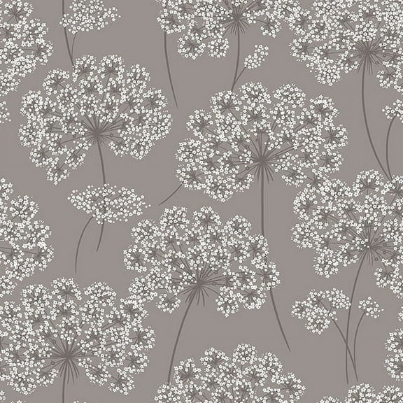 NuWallpaper Angelica Grey Vinyl Peel And Stick Wallpaper, 216-in by 20.5-in, 30.75 sq. ft.