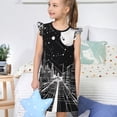 thumbnail image 4 of Balery Futuristic Moonlit Cityscape Camisón de princesa para niñas, pijama de algodón con mangas abullonadas, suave y bonito.-Large, 4 of 6