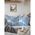 thumbnail image 2 of Outdoor Pillows Waterproof, Blue Monstera Deliciosa Throw Pillows with Inserts Included, Summer Botanical Tropical Indoor Outdoor Decorative Lumbar Pillow for Bed/Couch/Patio 16"x16", 2Pcs, 2 of 8