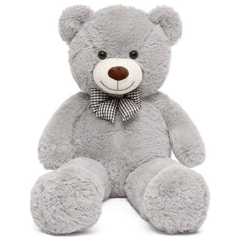 MorisMos Giant Teddy Bear Gray Plush Toy Stuffed Animals for Girlfriend Kids Christmas Valentines Day Birthday (Gray, 47 inches)