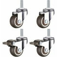 thumbnail image 1 of Heavy Duty Rubber Swivel Caster with M8 Threaded Stem for Hand Cart, Work Tables, Furniture Wheels, 1.5 inch, Thread Diameter: 8mm, Length 20mm, 2PCS with brake + 2PCS without, 1 of 5