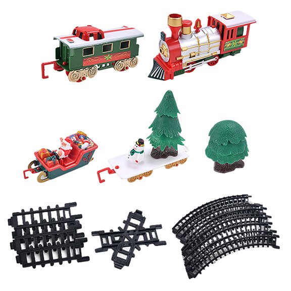 HONMEET Christmas Train Toy Set for Kids, Plastic Holiday Train for Christmas Party Fun and