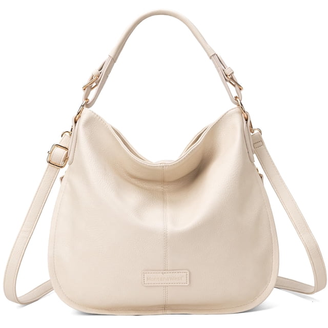 Bolso de mano Montana West Hobo de cuero vegano beige MWW16-1022BG