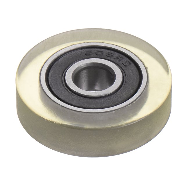 Unique Bargains Roulement à Billes PU 6x24x6mm Roue de Guidage Revêtue de Polyuréthane pour Industriel, Vert