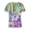 thumbnail image 5 of Hauts d'Été Grande Taille Femmes Décontracté Femmes Été Blouse Imprimée T-Shirts Décontractés Col en V Manches Courtes T-Shirts Hauts Col en V T-Shirt Femmes en Liquidation, 5 of 5