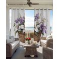 thumbnail image 4 of Spring Floral Blackout Curtains 84 Inch Length Rustic Watercolor Vintage White Purple Flower Green Leaf Plant Thermal Insulated Window Curtain Window Drapes 2 Panels for Bedroom Living Room 42"Wx84"L, 4 of 9