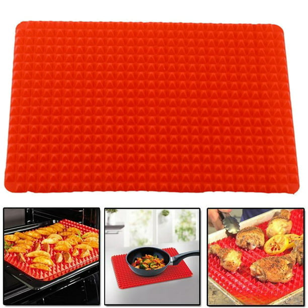 Pyramid Silicone Baking Mat, Non-Stick Cooking Mat,Healthy Fat Reducing Silicone Baking Sheet for Grilling BBQ, Roasting Pastry, Bacon Cooker Mats for