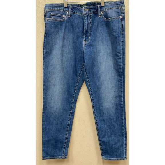 Lauren by Ralph Lauren BLUE Premier Skinny Ankle Jeans, Size 16 NWOT