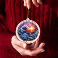 thumbnail image 4 of Ocean Waves Stained Glass Suncatcher Ornament – Holiday Ornament with Text for Loved Ones, Family & Friends, Christmas 2025 Decoration, 4 of 6