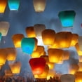 thumbnail image 1 of 100% Biodegradable Paper Sky Lanterns (10-, 20-, 30-, or 40-Pack), 1 of 3