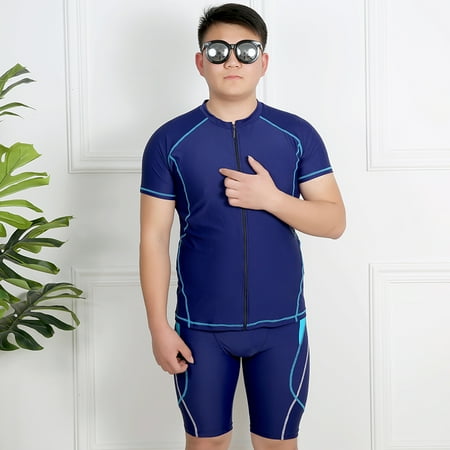 

Men s Split Swimsuit Short-sleeved Beach Water Sports Snorkeling Swimming Surfing Suit Plus Size Sunscreen Quick-drying