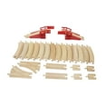 thumbnail image 2 of Vías de tren de madera, accesorios ferroviarios, 24 piezas, juguete de aprendizaje preescolar, resolución de problemas, juguete de madera para niños, 2 of 9