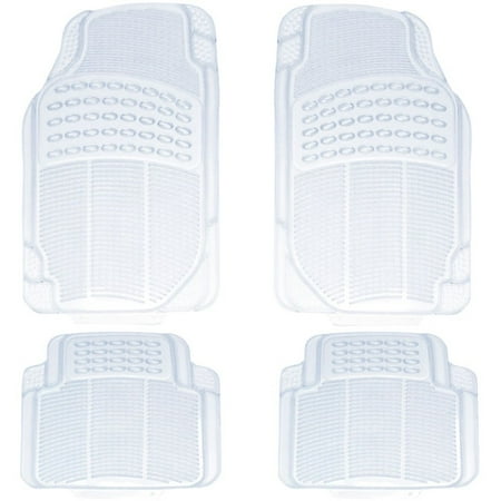 4pc Car Truck Suv Clear WaterProof Trans Rubber Floor Mats Front & Rear Full Set