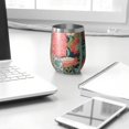 thumbnail image 3 of 12oz Stemless Wine Tumblers Pioneer Flower Vacuum Insulated Stainless Steel Travel Tumbler Cups Mug with Lid and Straw for Champaign,Cocktail,Beer with Cleaning Brush, 3 of 5