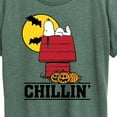 thumbnail image 3 of Peanuts - Snoopy Chillin Halloween - Women's Short Sleeve Graphic T-Shirt, 3 of 6