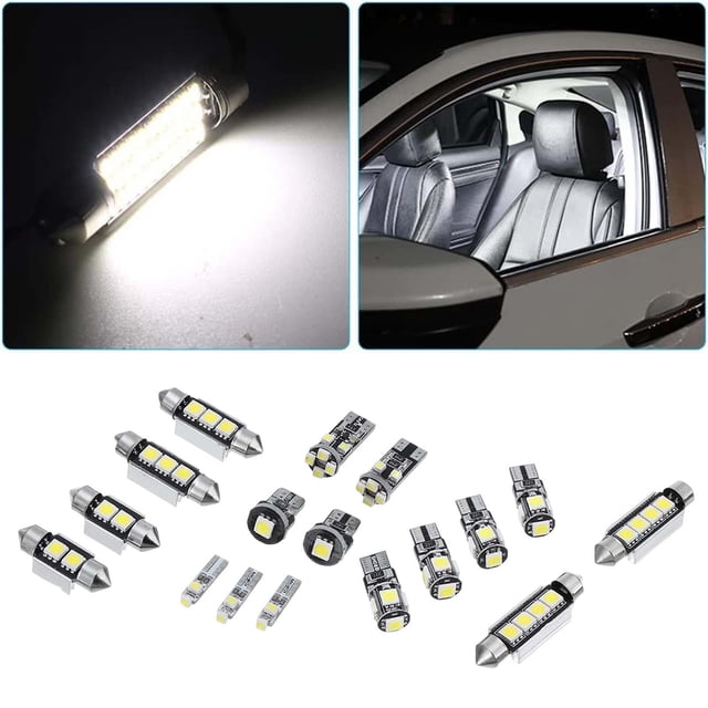 17Pcs LED SMD Bulb 6000K Durable White Light for Car Interior Plate Light Automobile Accessory Easy Installation Macarena bombilla de luz de lectura