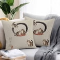 thumbnail image 2 of Outdoor Waterproof Throw Pillow Covers Set of 2 Lucky Cat Decorative Pillowcases Square Outdoor Pillows Cushion Case 18x18 Inch Cute Japanese Style Linen Patio Pillows for Couch Sofa Bed Garden, 2 of 9