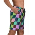 thumbnail image 4 of Colorful Colorblock Gym Shorts Summer Checkerboard Casual Beach Shorts Males Surfing Comfortable Custom DIY Swimming Trunks, 4 of 5