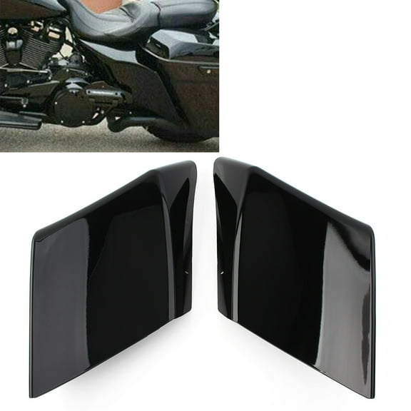 NS 2x Extended Stretched Side Cover Fit Harley Road Electra Glide 1989-2013 Black