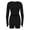 Black, variant on Women's Short Jumpsuit Solid Color Long Sleeve U-Neck Cutout Back Playsuit Summer Yoga Rompers