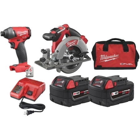 Milwaukee M18 FUEL Li-Ion Brushless Circular Saw & Impact Cordless Tool Combo