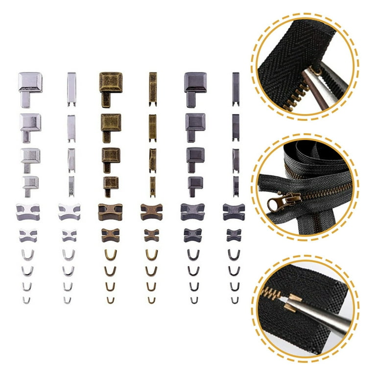 1 Set of Zipper Bottom Stops Replacement Zipper Stops Zipper Repairing Stops Zipper Tops Stops, Size: 0.5X1X1.6CM