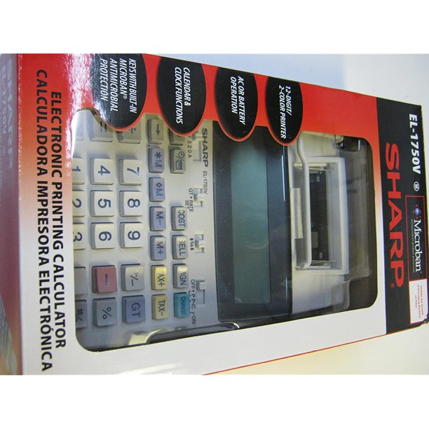 Sharp EL1750V EL1750V TwoColor Printing Calculator Black/Red Print 2