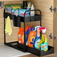 thumbnail image 1 of nipocaio 2 Tier Black Under Sink Storage, Kitchen Under Sink Storage, 1 of 5