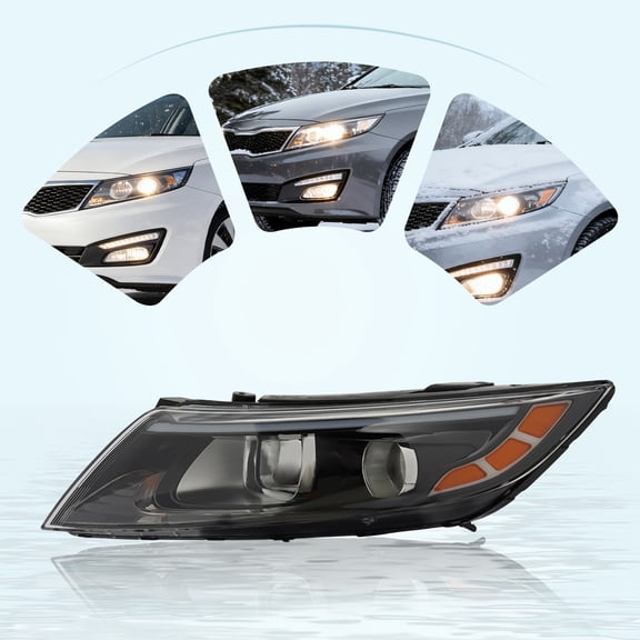 For 2014-2015 Kia Optima Halogen Headlight Left Side, Left Headlight, Left Driver Side Headlight W/O LED DRL
