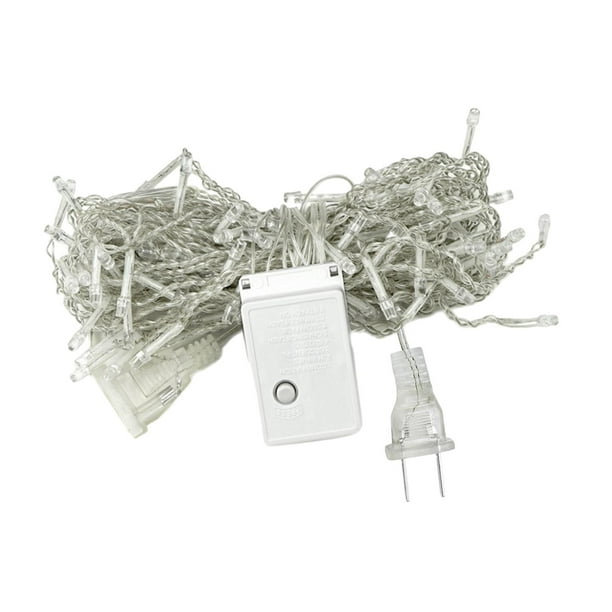 LED, luces de hadas, 8 modos, enchufe para patio trasero, Halloween, interior y exterior Luz blanca