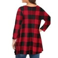 thumbnail image 4 of LilyLLL Plus Size Womens Long Sleeve Buttons Tunic T Shirt Christmas Plaid Blouse Tops, 4 of 4