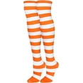 thumbnail image 2 of Womens Stripes Thin Tube Socks, Thigh High Tights Over Knee Socks, Casual Knee High Stockings, 2 of 6