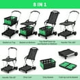 thumbnail image 4 of Foldable Shopping Cart with Wheels, 2-Tier Grocery Cart with Removable Storage Basket, Heavy-Duty Portable Utility Cart for Supermarket, Home, Office,Green, 4 of 7
