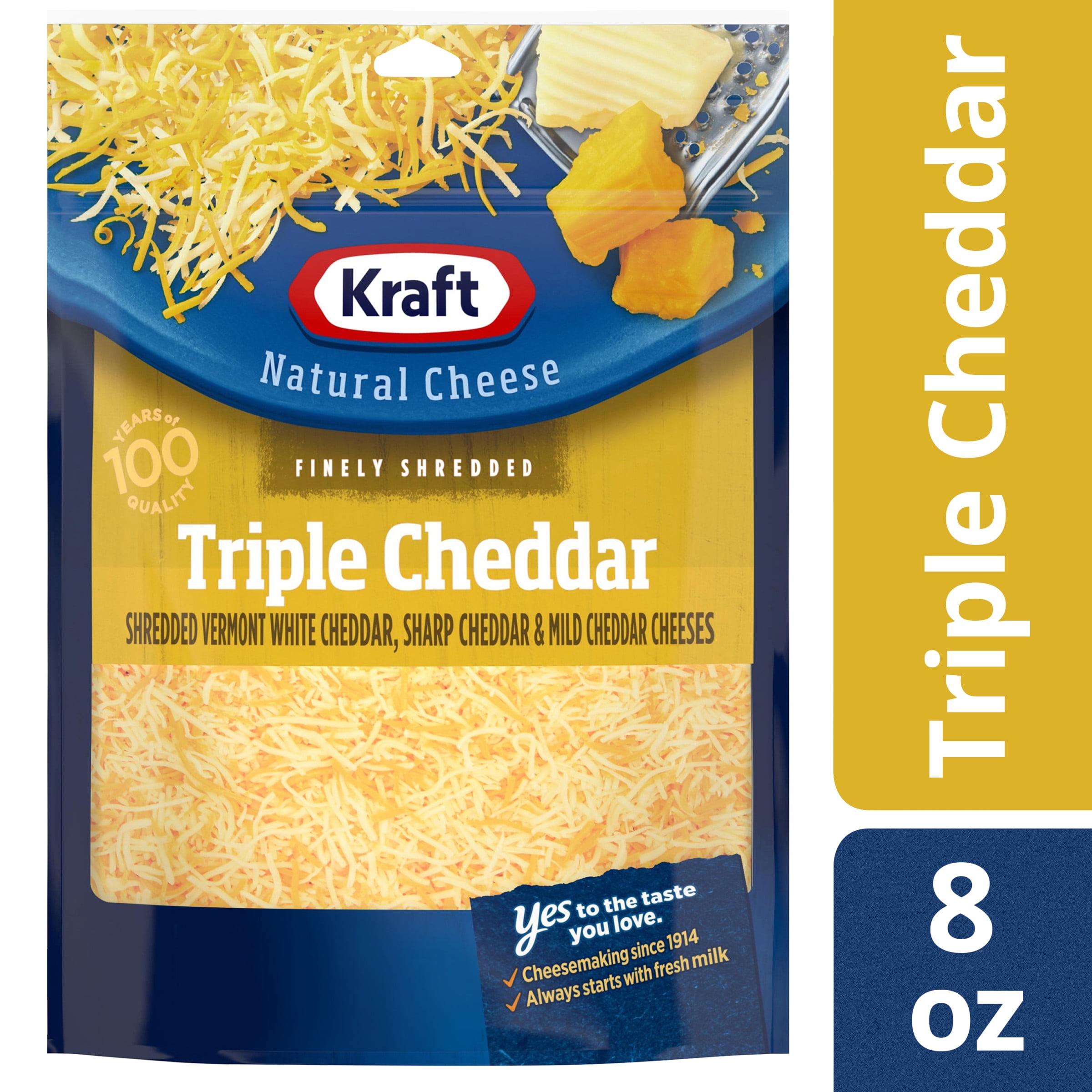 Kraft Finely Shredded Triple Cheddar Shredded Cheese 8 Oz Bag kraft-finely-shredded-triple-cheddar-shredded-cheese-8-oz-bag