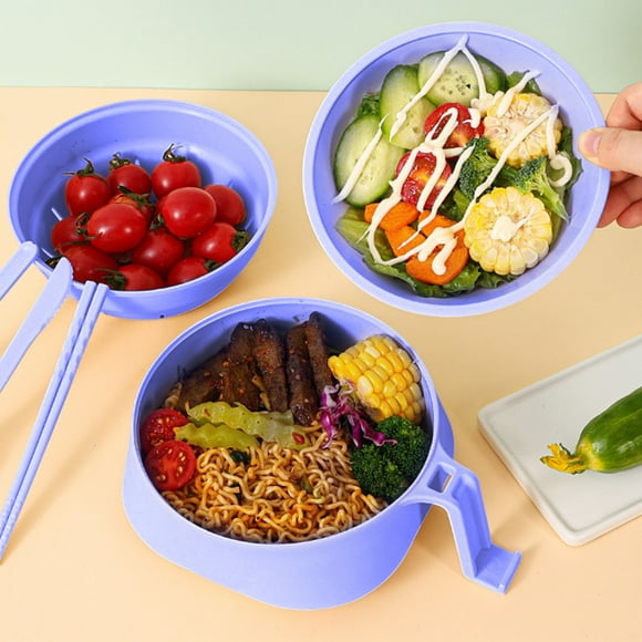 Fufafayo Microwave Ramen Bowl, Microwave Noodle Bowl With Strainer And Lid, Microwave Safe Ramen Cooker, Portable Ramen Bowl For Microwave, Dishwasher Safe Ramen Bowl Set For College Dorm, Office Or