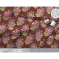 thumbnail image 2 of Soimoi Velvet Fabric Leaves & Floral Print Fabric by Yard 58 Inch Wide, 2 of 3